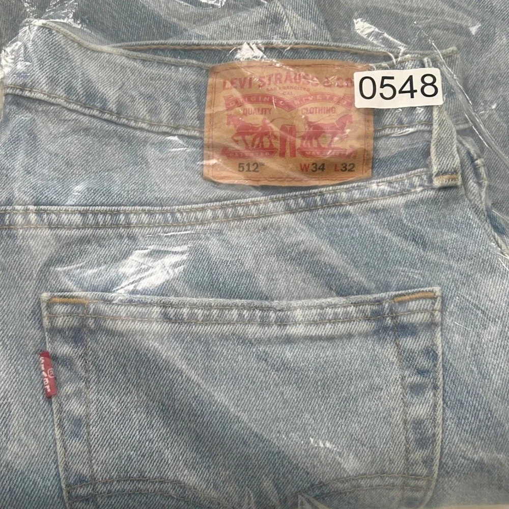 Levis 512 Slim Taper Mens Jeans Light Wash Blue‎ W34 L32 Denim Pants